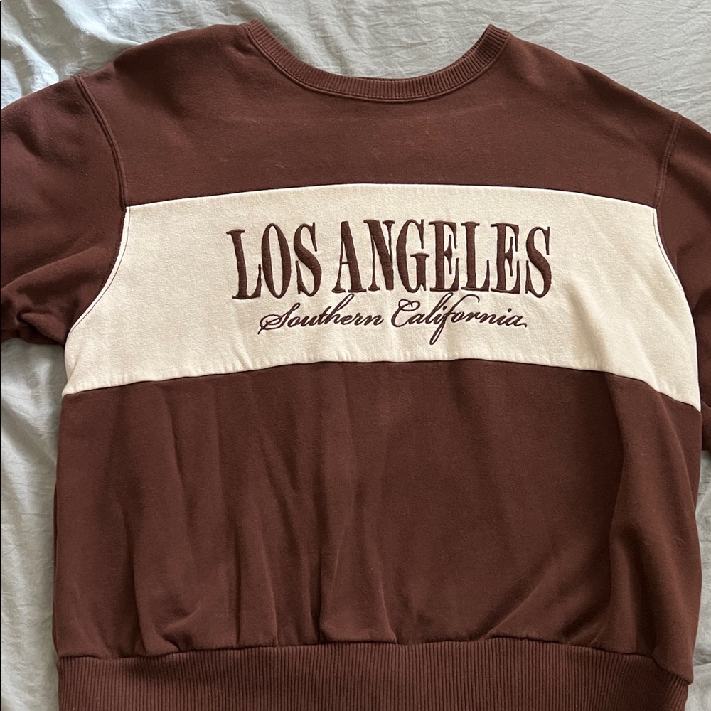 Hollister Brown Fleece Sweatshirt